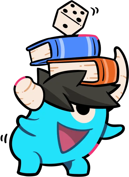 Character balancing books illustration